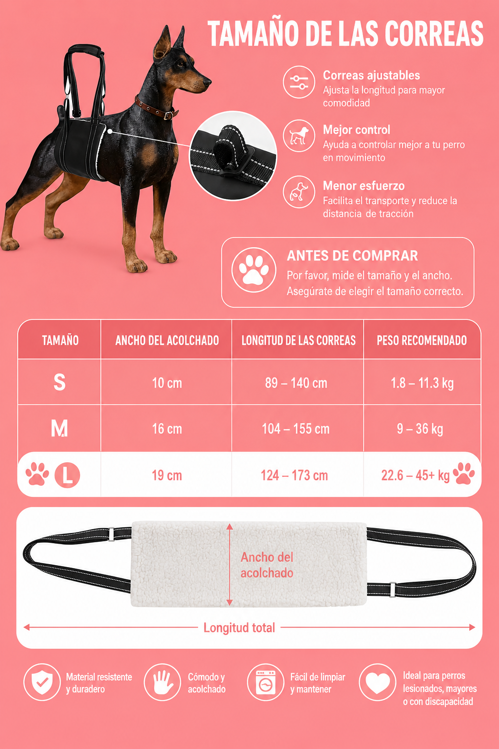 🐾❤️Arnés de Soporte y Elevación para Perros | 🐾Ayuda para Patas Traseras y Movilidad 🐶❤️