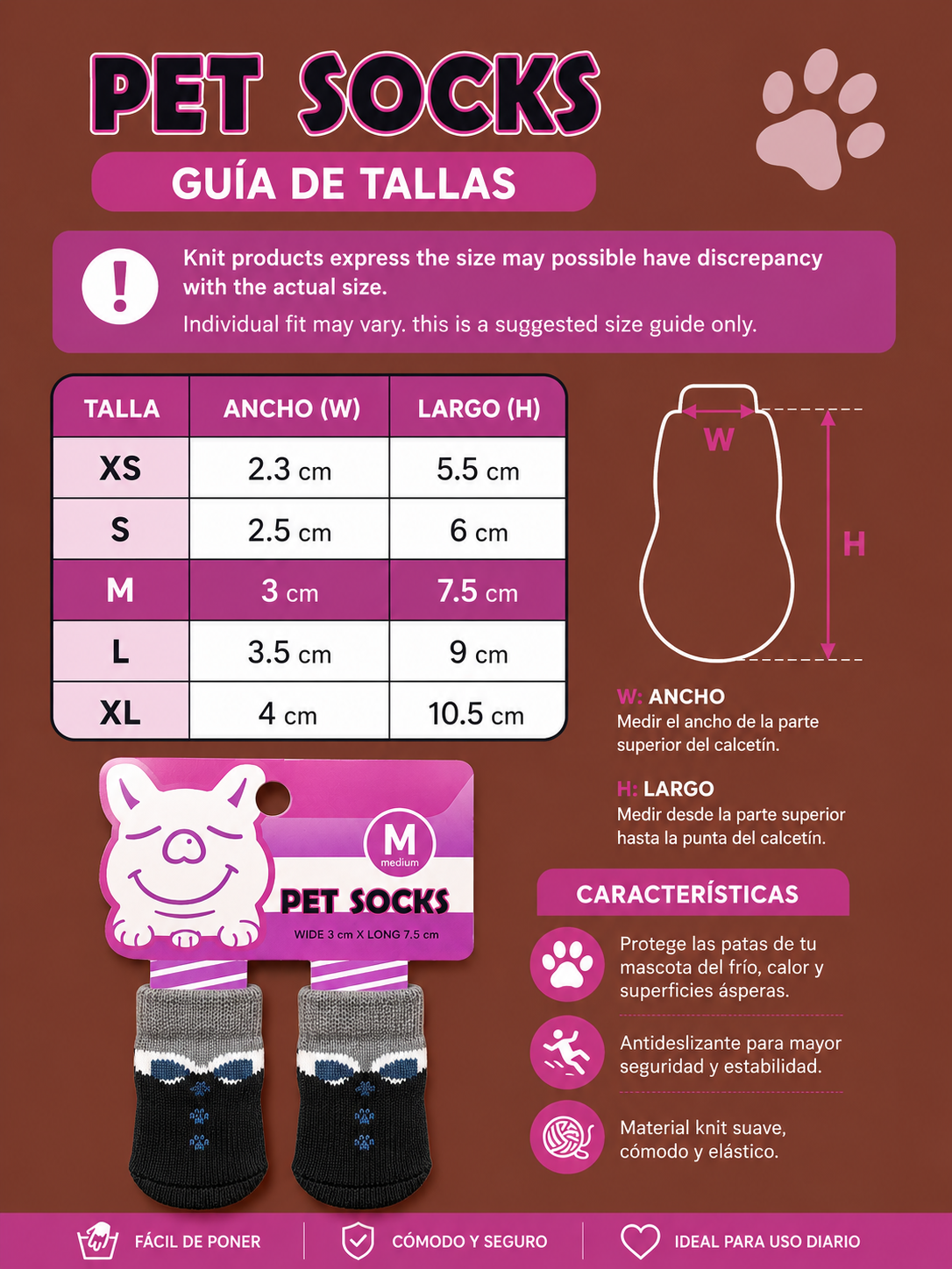 Calcetines Antideslizantes – Talla M | Poco Uso 🐾