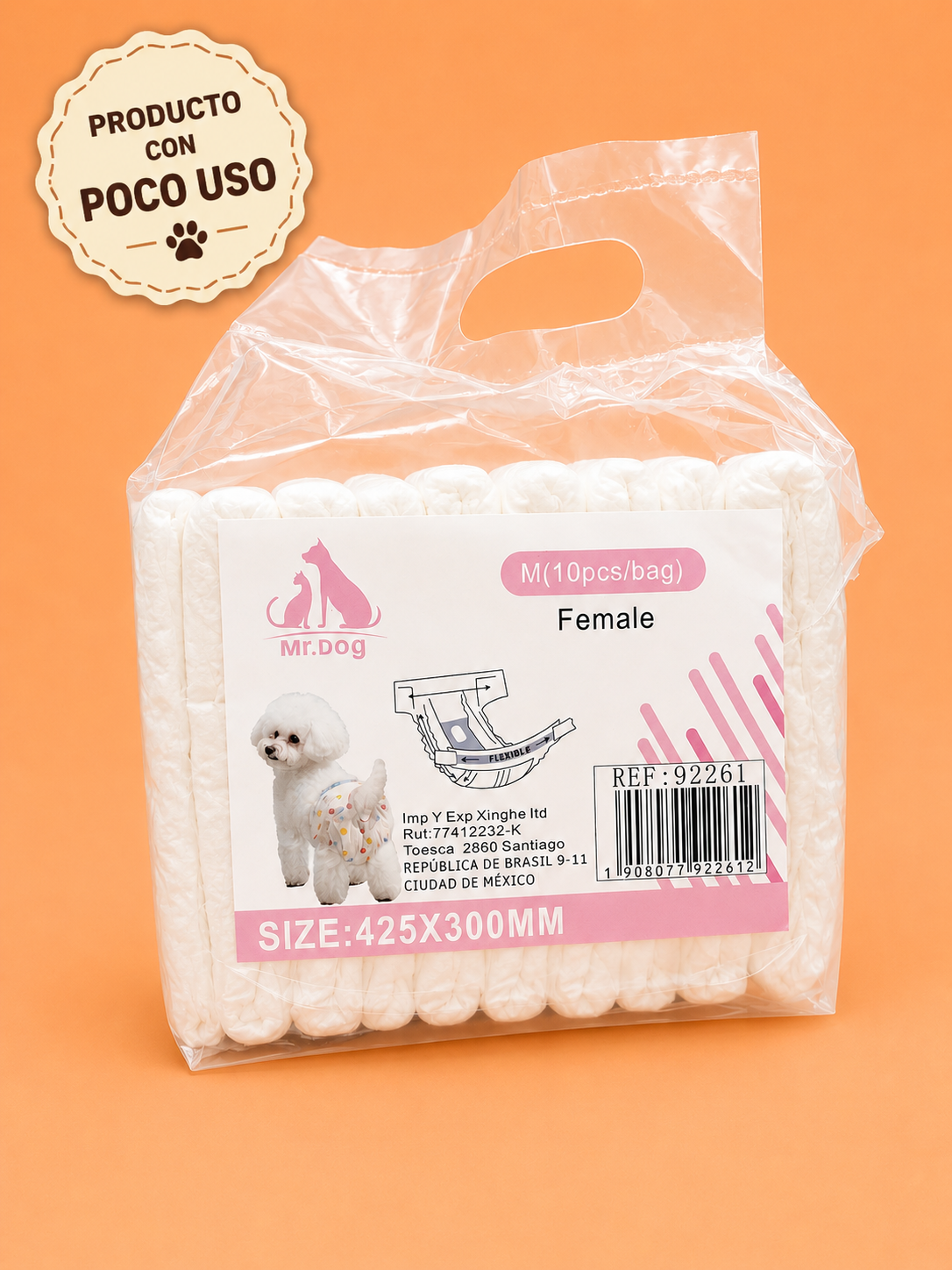 Pañales para Perrita Talla M | ✨Casi Nuevos por Cambio de Talla(9 unidades - falta 1)  🐾