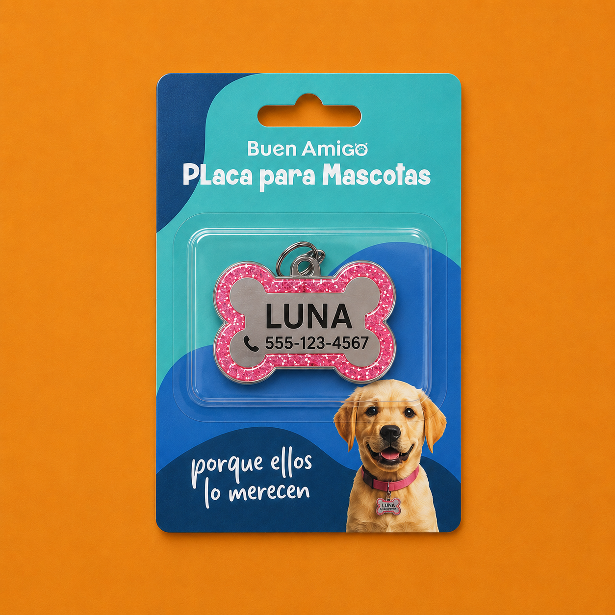 Placa para Mascotas con Brillitos ✨ | Personalizable con o sin nombre | 3 Colores Disponibles