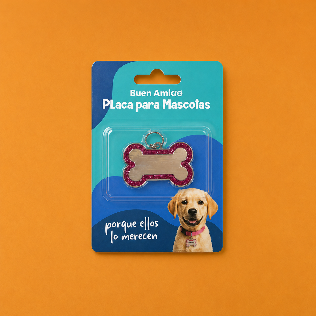 Placa para Mascotas con Brillitos ✨ | Personalizable con o sin nombre | 3 Colores Disponibles