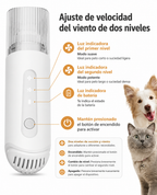 Secador Portátil Reductor de ruido para Mascotas, USB ✨| Secado Suave y Sin Estrés 🐶🐱