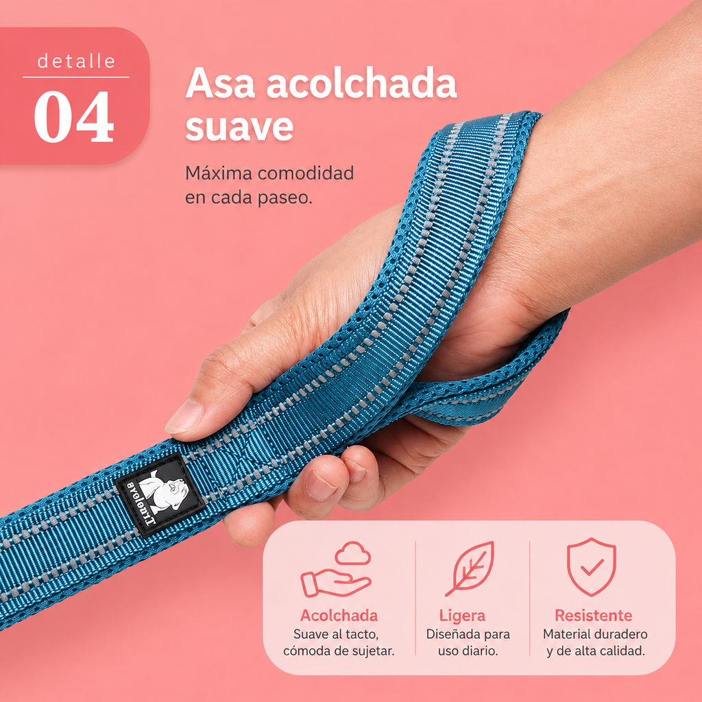 Correa Reflectante Premium Truelove para Perros 🐶✨ | Suave, Segura y Ultra Resistente
