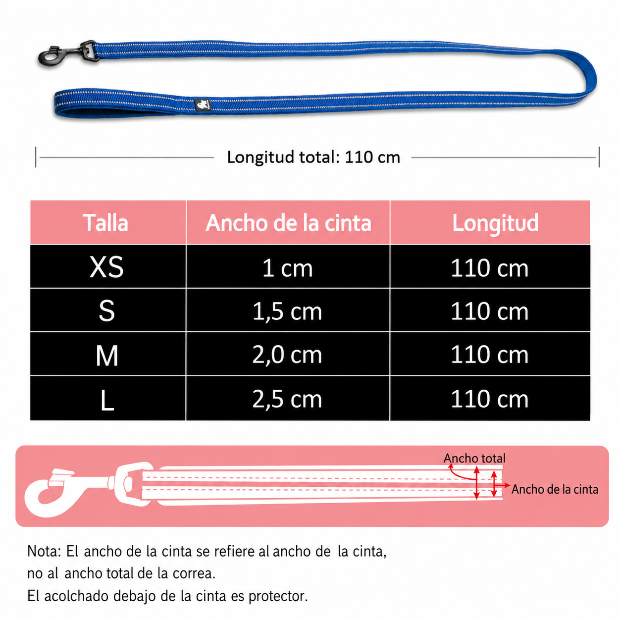 Correa Reflectante Premium Truelove para Perros 🐶✨ | Suave, Segura y Ultra Resistente