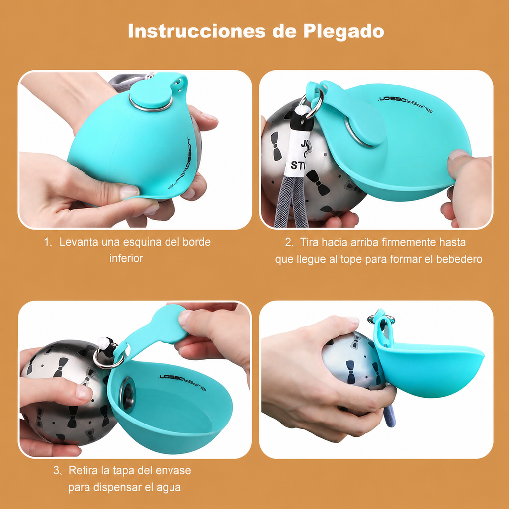 ✨Producto viral: ✨Botella Portátil Plegable para Mascotas | Bebedero de Paseo Antiderrame 🐶💧🐱